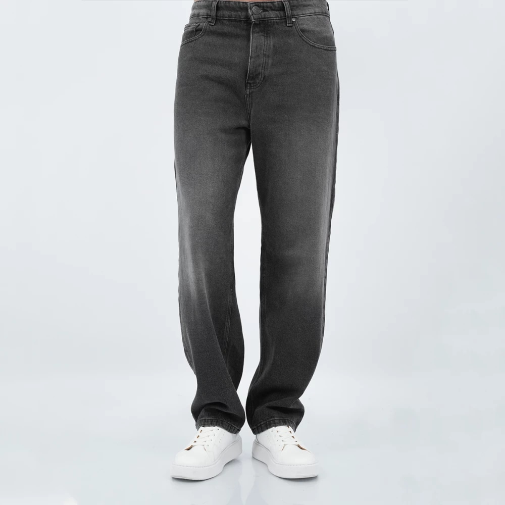 PANTALON JEAN BAGGY BASIC — GRIS FONCE
