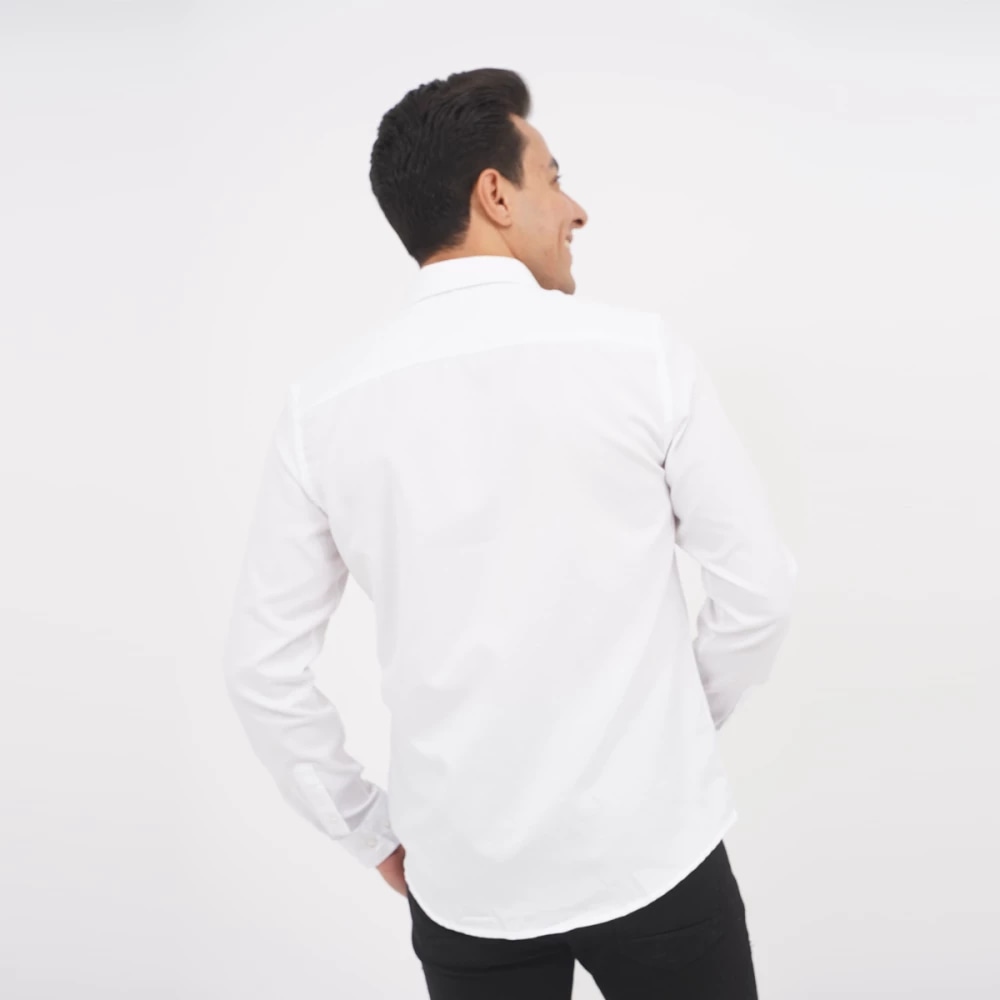 CHEMISE UNI — blanc
