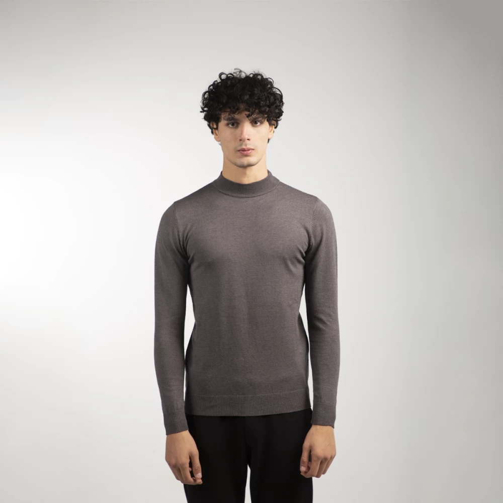 PULL LAINE COL CHEMINÉE — GRIS CHARBON