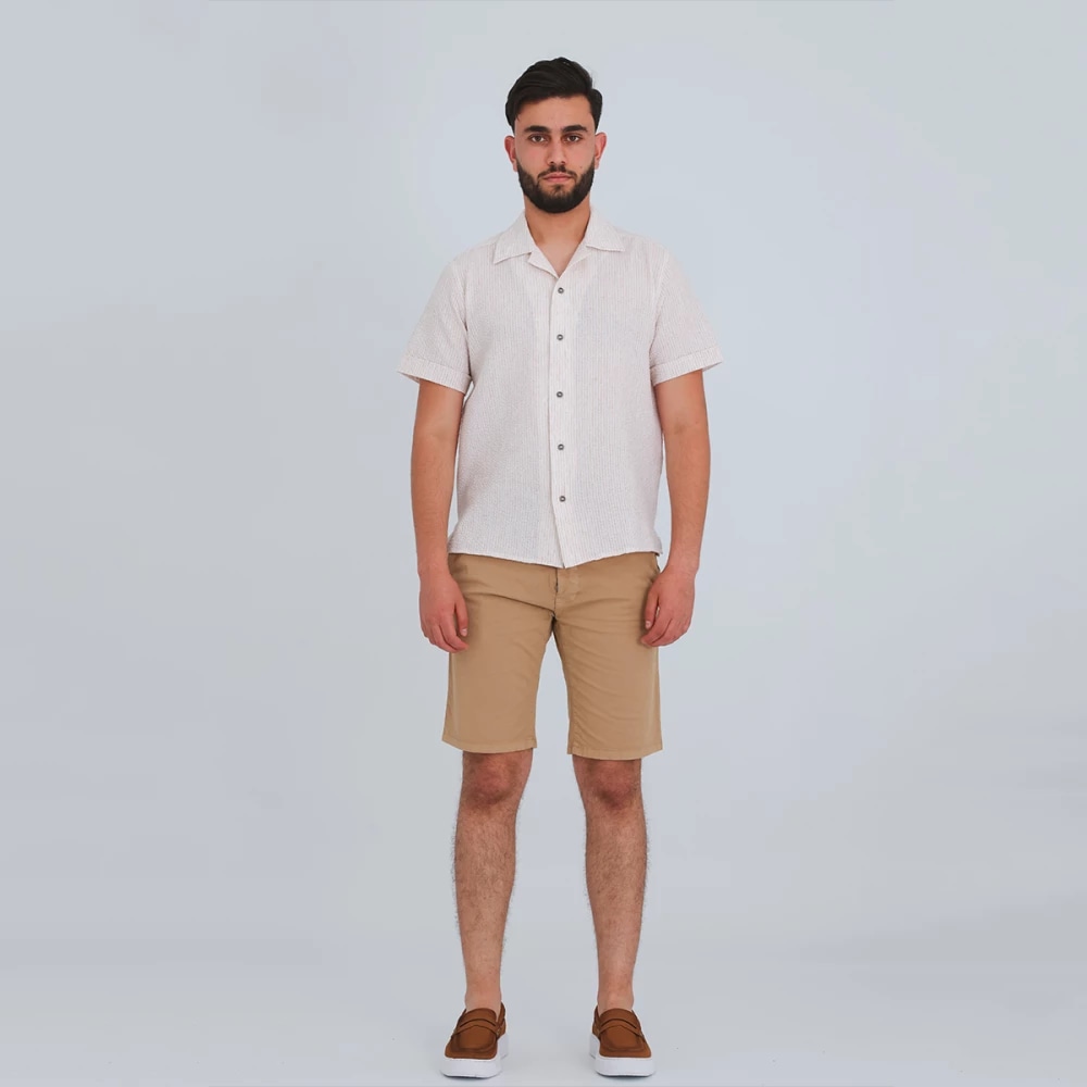 CHEMISE UNI — beige